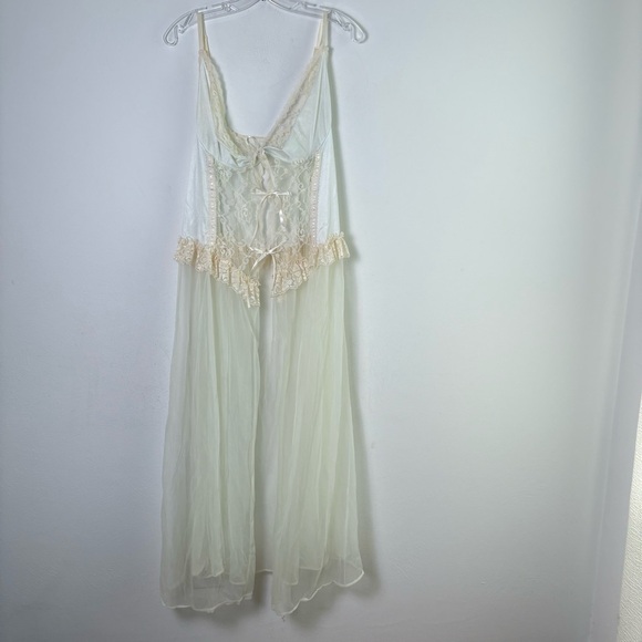 Vintage Ethereal Victorian Chiffon Bridal Wedding Peignoir Nightgown Robe Set 2X - Picture 16 of 17